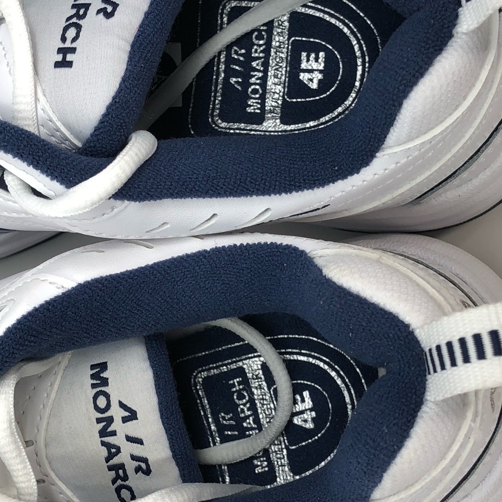 Nike Air Monarch IV 4E Wide 416355-102 Midnight Navy White Silver - Size 7 - Picture 7 of 10